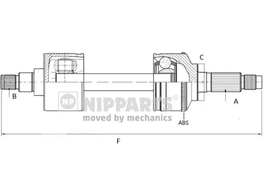 NIPPARTS hajtótengely - N2814001 - TothCarparts