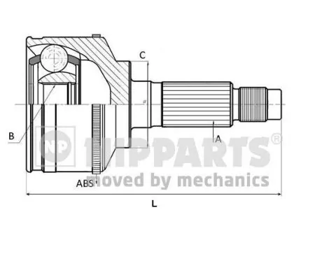 NIPPARTS csuklókészlet, hajtótengely - N2827030 - TothCarparts