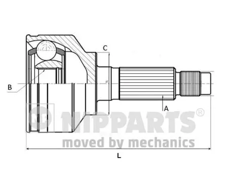 NIPPARTS csuklókészlet, hajtótengely - N2828144 - TothCarparts