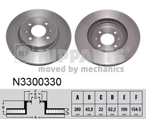 NIPPARTS féktárcsa - N3300330 - TothCarparts