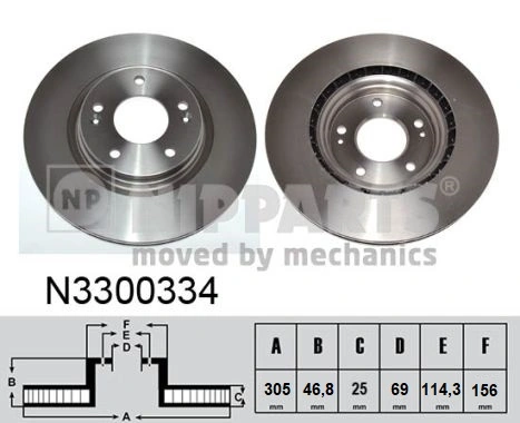 NIPPARTS féktárcsa - N3300334 - TothCarparts