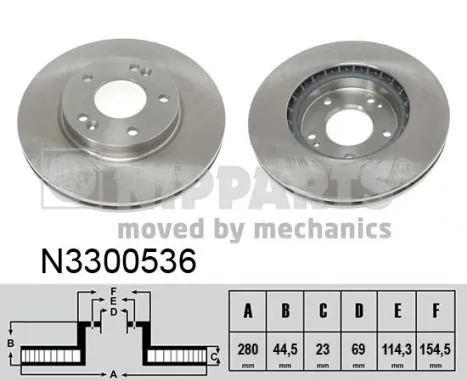 NIPPARTS féktárcsa - N3300536 - TothCarparts