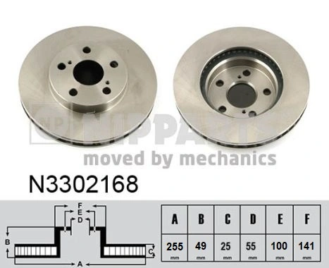 NIPPARTS féktárcsa - N3302168 - TothCarparts