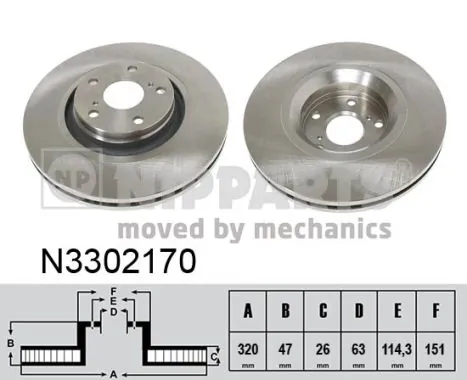 NIPPARTS féktárcsa - N3302170 - TothCarparts