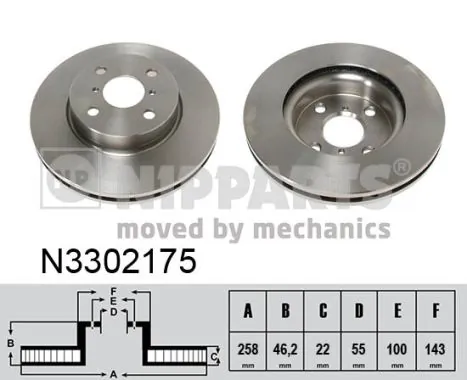 NIPPARTS féktárcsa - N3302175 - TothCarparts