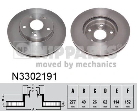 NIPPARTS féktárcsa - N3302191 - TothCarparts