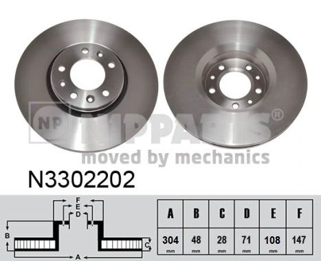 NIPPARTS féktárcsa - N3302202 - TothCarparts