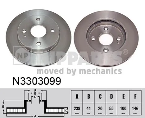 NIPPARTS féktárcsa - N3303099 - TothCarparts