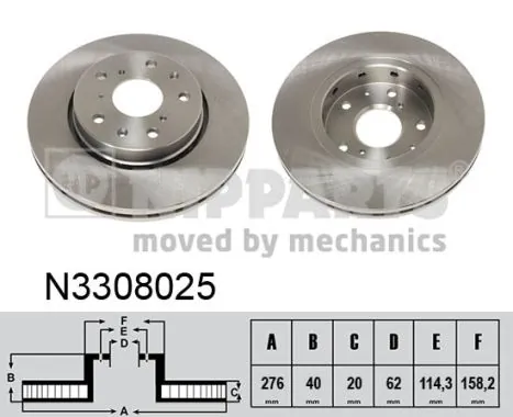 NIPPARTS féktárcsa - N3308025 - TothCarparts