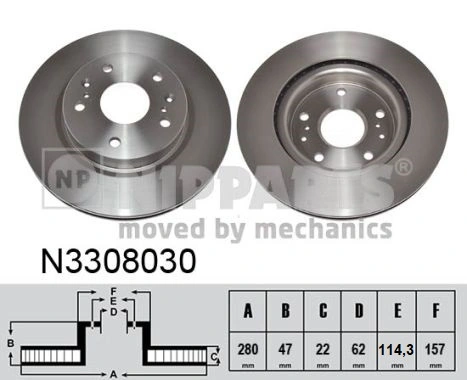 NIPPARTS féktárcsa - N3308030 - TothCarparts