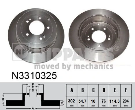 NIPPARTS féktárcsa - N3310325 - TothCarparts