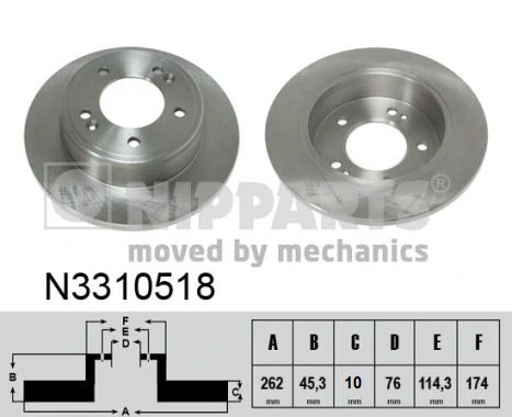 NIPPARTS féktárcsa - N3310518 - TothCarparts