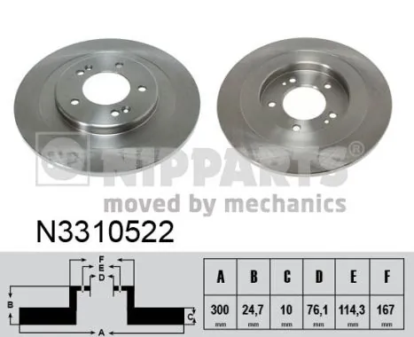 NIPPARTS féktárcsa - N3310522 - TothCarparts