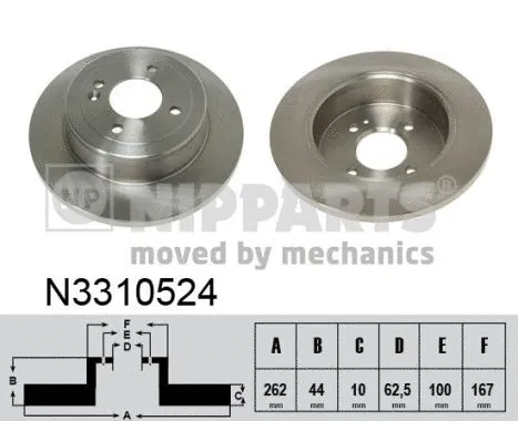 NIPPARTS féktárcsa - N3310524 - TothCarparts