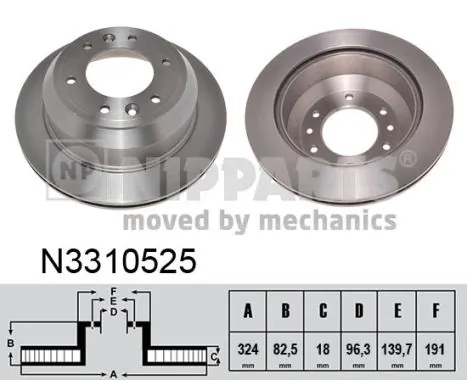 NIPPARTS féktárcsa - N3310525 - TothCarparts