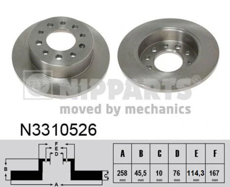 NIPPARTS féktárcsa - N3310526 - TothCarparts