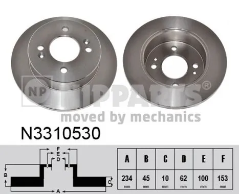 NIPPARTS féktárcsa - N3310530 - TothCarparts
