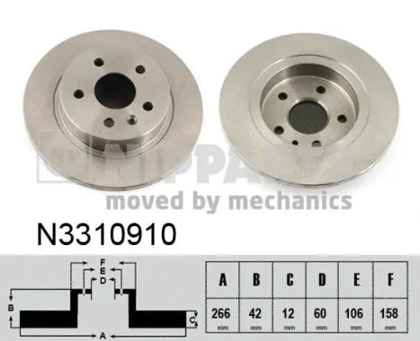 NIPPARTS féktárcsa - N3310910 - TothCarparts