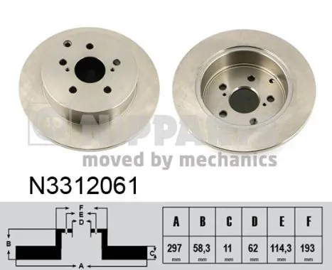 NIPPARTS féktárcsa - N3312061 - TothCarparts