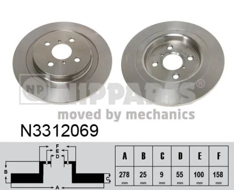 NIPPARTS féktárcsa - N3312069 - TothCarparts