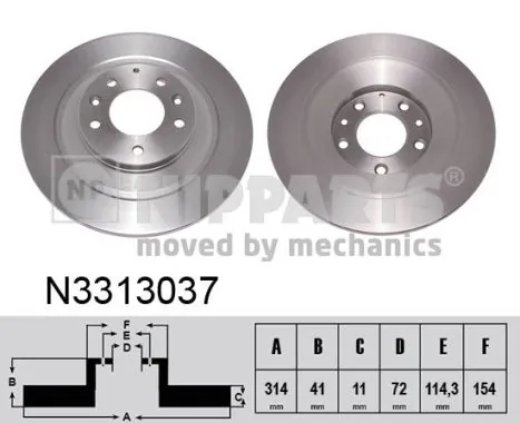 NIPPARTS féktárcsa - N3313037 - TothCarparts