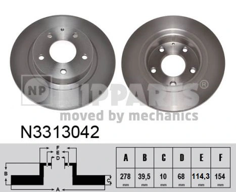 NIPPARTS féktárcsa - N3313042 - TothCarparts