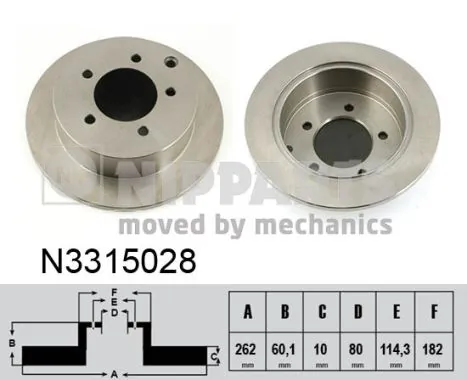 NIPPARTS féktárcsa - N3315028 - TothCarparts