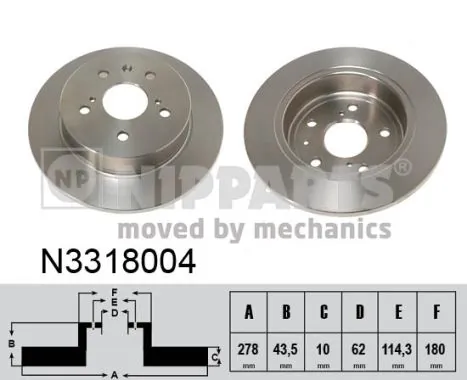 NIPPARTS féktárcsa - N3318004 - TothCarparts