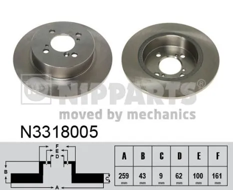 NIPPARTS féktárcsa - N3318005 - TothCarparts
