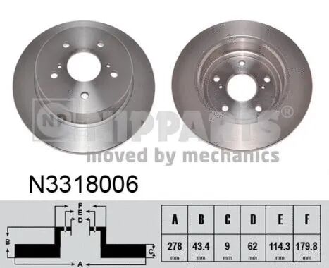 NIPPARTS féktárcsa - N3318006 - TothCarparts