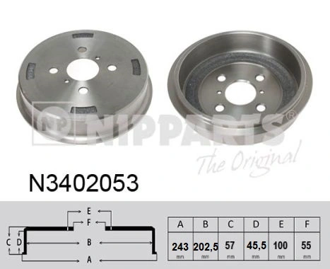 NIPPARTS fékdob - N3402053 - TothCarparts
