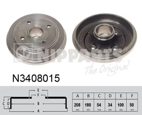 NIPPARTS fékdob - N3408015 - TothCarparts