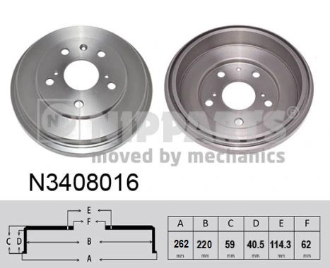 NIPPARTS fékdob - N3408016 - TothCarparts