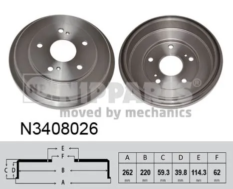 NIPPARTS fékdob - N3408026 - TothCarparts