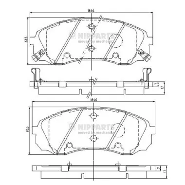 NIPPARTS fékbetétkészlet, tárcsafék - N3600329 - TothCarparts