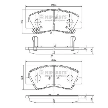 NIPPARTS fékbetétkészlet, tárcsafék - N3600550 - TothCarparts