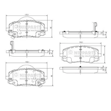 NIPPARTS fékbetétkészlet, tárcsafék - N3600552 - TothCarparts