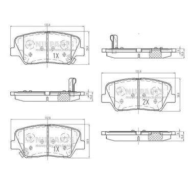 NIPPARTS fékbetétkészlet, tárcsafék - N3600554 - TothCarparts