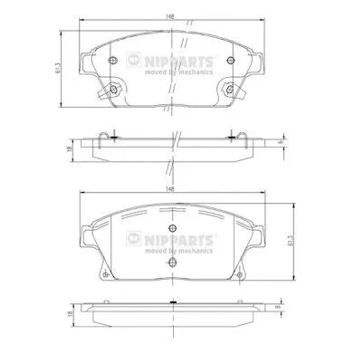 NIPPARTS fékbetétkészlet, tárcsafék - N3600915 - TothCarparts