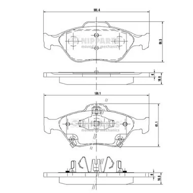 NIPPARTS fékbetétkészlet, tárcsafék - N3602130 - TothCarparts