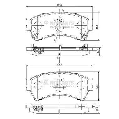NIPPARTS fékbetétkészlet, tárcsafék - N3603071 - TothCarparts
