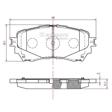 NIPPARTS fékbetétkészlet, tárcsafék - N3603074 - TothCarparts