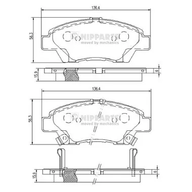 NIPPARTS fékbetétkészlet, tárcsafék - N3604068 - TothCarparts
