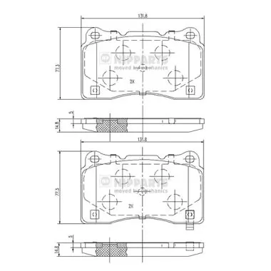 NIPPARTS fékbetétkészlet, tárcsafék - N3607021 - TothCarparts
