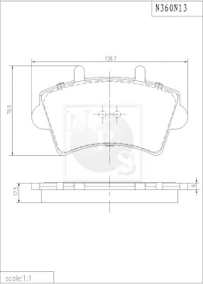 NPS fékbetétkészlet, tárcsafék - N360N13 - TothCarparts
