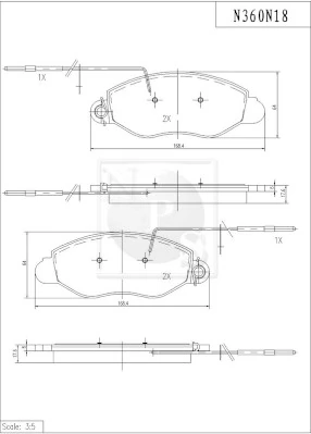 NPS fékbetétkészlet, tárcsafék - N360N18 - TothCarparts