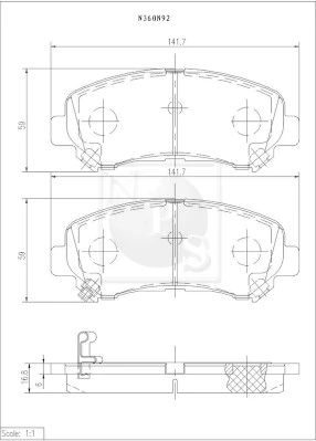NPS fékbetétkészlet, tárcsafék - N360N92 - TothCarparts