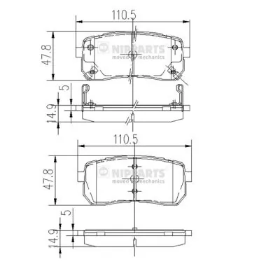 NIPPARTS fékbetétkészlet, tárcsafék - N3610308 - TothCarparts