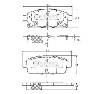NIPPARTS fékbetétkészlet, tárcsafék - N3610906 - TothCarparts