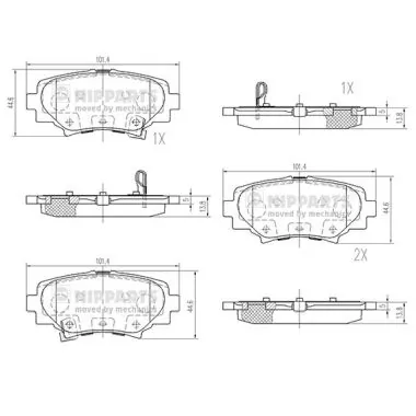 NIPPARTS fékbetétkészlet, tárcsafék - N3613027 - TothCarparts